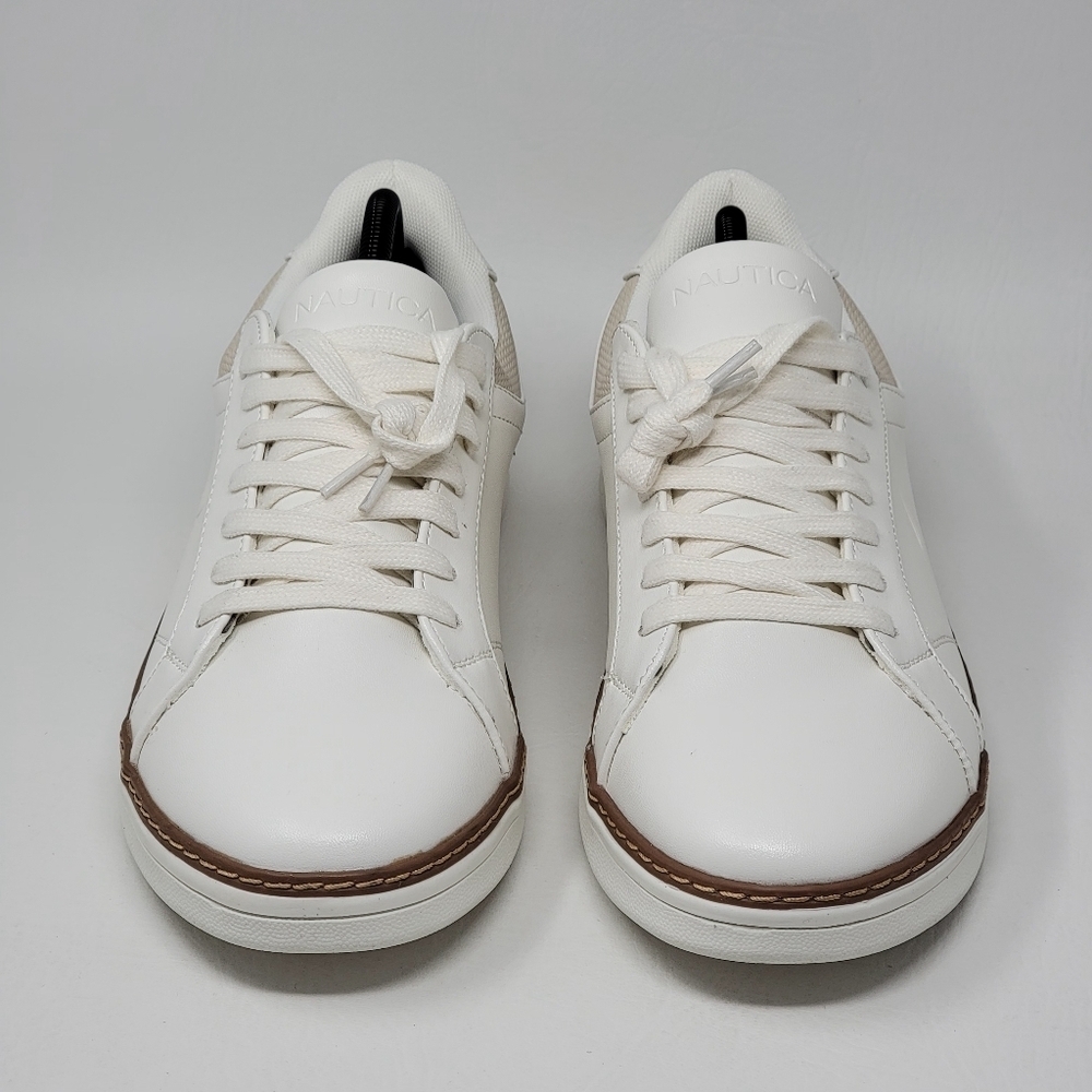 Nautica Turvo Mens Sneakers Size 11 Cream Ivory Lace Up Casual Comfort Shoes New - Picture 5 of 9